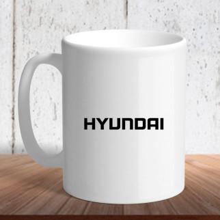 Білий кухоль з логотипом автомобіля "Hyundai logo" - Інтернет-магазин спільних покупок ToGether