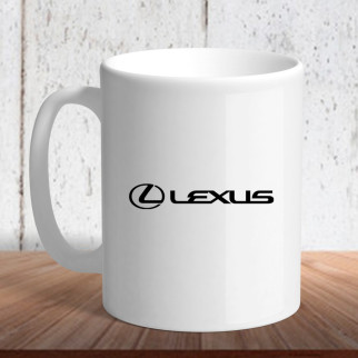 Білий кухоль з логотипом автомобіля "Lexus" - Інтернет-магазин спільних покупок ToGether