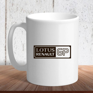 Білий кухоль (чашка) з логотипом автомобіля "Lotus renault gp" - Інтернет-магазин спільних покупок ToGether