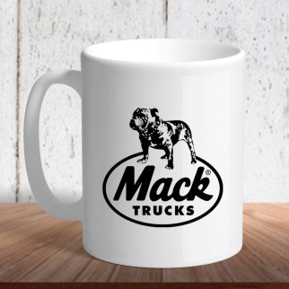 Білий кухоль (чашка) з логотипом автомобіля "Mack" - Інтернет-магазин спільних покупок ToGether