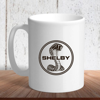 Білий кухоль (чашка) з логотипом автомобіля "Shelby3" - Інтернет-магазин спільних покупок ToGether