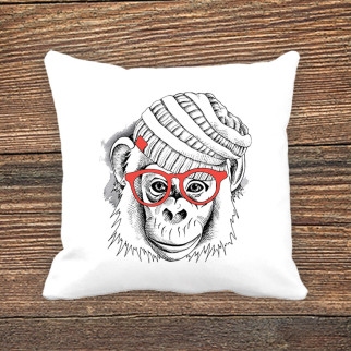 Подушка з принтом Мавпа в окулярах - Інтернет-магазин спільних покупок ToGether