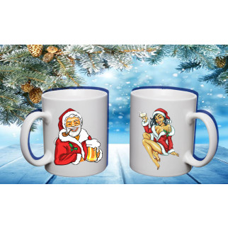 Парні білі чашки з принтом "Дід Мороз і Снігуронька" - Інтернет-магазин спільних покупок ToGether