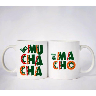 Парні білі чашки з принтом "La Muchacha. El Macho" - Інтернет-магазин спільних покупок ToGether