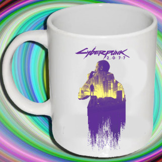 Білий кухоль (чашка) з принтом "Cyberpunk 2077" - Інтернет-магазин спільних покупок ToGether