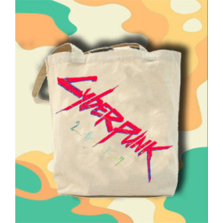 Еко-сумка, шоппер повсякденний з принтом "Cyberpunk (напис)" - Інтернет-магазин спільних покупок ToGether