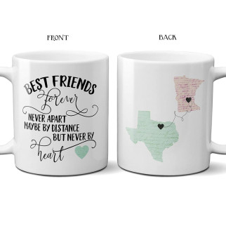 Парні білі чашки з принтом "Best friends forever never apart" - Інтернет-магазин спільних покупок ToGether