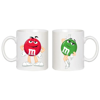 Парні білі чашки з принтом "M&M's" - Інтернет-магазин спільних покупок ToGether