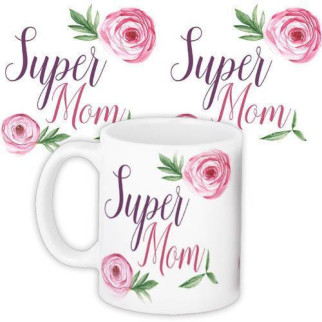 Білий кухоль (чашка) з принтом "Super Mom" - Інтернет-магазин спільних покупок ToGether