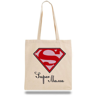Еко-сумка, шоппер з принтом повсякденна "Super Mama" - Інтернет-магазин спільних покупок ToGether