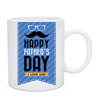 Білий кухоль (чашка) з принтом "Happy father's day" - Інтернет-магазин спільних покупок ToGether