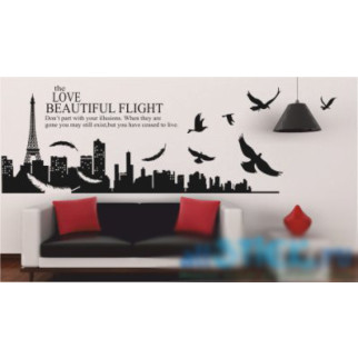 Наклейка на стіну «Любов-красивий політ» з оракалу - Інтернет-магазин спільних покупок ToGether