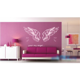 Вінілова інтер'єрна наклейка декор на стіну та шпалери «Your my angel» з оракалу - Інтернет-магазин спільних покупок ToGether