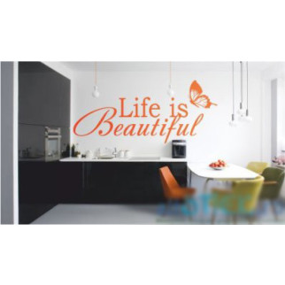 Вінілова інтер'єрна наклейка декор на стіну та шпалери «Життя прекрасне» з оракалу 100х44 - Інтернет-магазин спільних покупок ToGether
