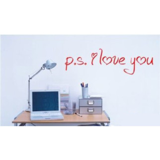 Вінілова інтер'єрна наклейка декор на стіну та шпалери «ps i love you» з оракалу - Інтернет-магазин спільних покупок ToGether