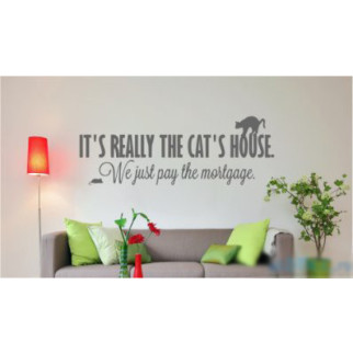 Вінілова інтер'єрна наклейка декор на стіну та шпалери «Cats house» з оракалу 100х36 - Інтернет-магазин спільних покупок ToGether