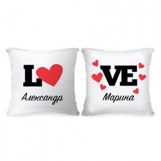 Парні декоративні подушки з принтом "Love Олександр і Марина" - Інтернет-магазин спільних покупок ToGether