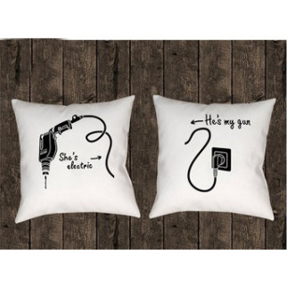 Парні декоративні подушки з принтом "Розетка та Шуруповерти" - Інтернет-магазин спільних покупок ToGether