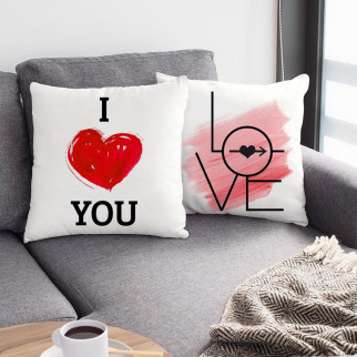 Парні декоративні подушки з принтом "Love. I love you" - Інтернет-магазин спільних покупок ToGether