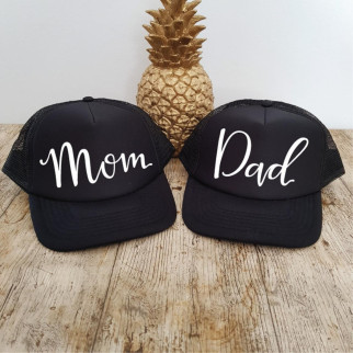 Парні кепки (бейсболки) з принтом "Mom. Dad" Push IT - Інтернет-магазин спільних покупок ToGether
