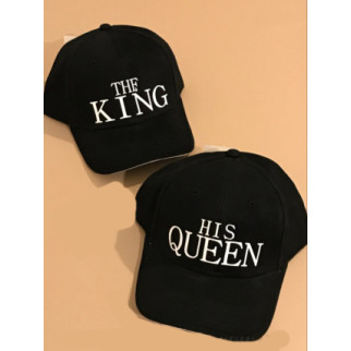Парні кепки (бейсболки) з принтом "The King. His Queen" Push IT - Інтернет-магазин спільних покупок ToGether