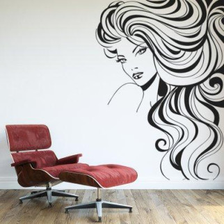 Вінілова інтер'єрна наклейка декор на стіну та шпалери «Локони» з оракалу - Інтернет-магазин спільних покупок ToGether