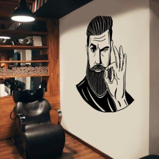 Вінілова інтер'єрна наклейка декор на стіну та шпалери «Чоловік з бородою» з оракалу 140х154 - Інтернет-магазин спільних покупок ToGether