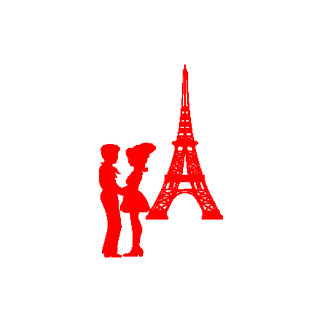 Вінілова інтер'єрна наклейка декор на стіну та шпалери «Побачення в Парижі» з оракалу 75х115 - Інтернет-магазин спільних покупок ToGether