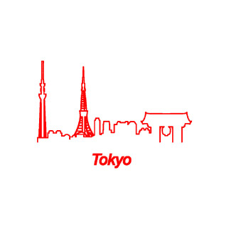 Вінілова інтер'єрна наклейка декор на стіну та шпалери «Контури Токіо» 150х104 з оракалу - Інтернет-магазин спільних покупок ToGether