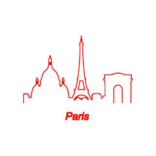 Наклейка «Контури Парижа» з оракалу - Інтернет-магазин спільних покупок ToGether