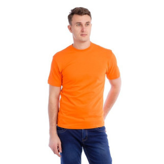 Чоловічі бавовняні оранжеві футболки ОПТОМ. Базові однотонні майки під друк, нанесення без принта M - Інтернет-магазин спільних покупок ToGether