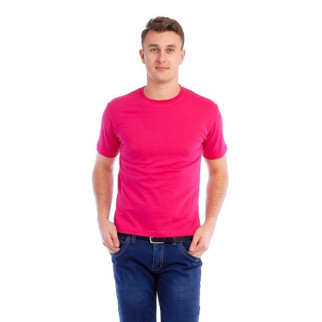 Чоловічі бавовняні рожеві футболки ОПТОМ. Базові однотонні майки під друк, нанесення без принта зі складу M - Інтернет-магазин спільних покупок ToGether