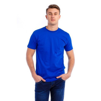 Чоловічі бавовняні яскраво-сині футболки ОПТОМ. Базові однотонні майки під друк, нанесення без принта M - Інтернет-магазин спільних покупок ToGether
