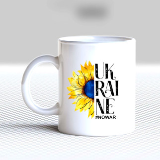 Білий кухоль (чашка) з принтом "Ukraine #nowar" - Інтернет-магазин спільних покупок ToGether