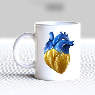 Білий кухоль (чашка) з принтом "Українське серце" - Інтернет-магазин спільних покупок ToGether