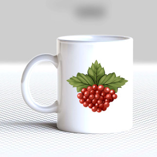 Білий кухоль (чашка) з принтом "Калина" - Інтернет-магазин спільних покупок ToGether