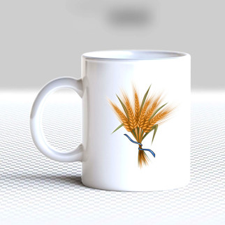 Білий кухоль (чашка) з принтом "Колосья пшениці" - Інтернет-магазин спільних покупок ToGether