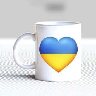 Білий кухоль (чашка) з принтом "Ukraine серце" - Інтернет-магазин спільних покупок ToGether