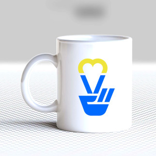 Білий кухоль (чашка) з принтом "Серце на ладони" - Інтернет-магазин спільних покупок ToGether