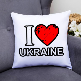 Подушка декоративна з принтом "I love Ukraine" - Інтернет-магазин спільних покупок ToGether