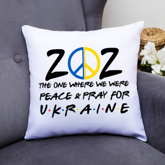 Подушка декоративная с принтом "The owe where we were peace & pray for Ukraine" - Інтернет-магазин спільних покупок ToGether