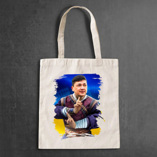 Еко-сумка, шоппер, щоденна з принтом "Віталій Кім самурай" - Інтернет-магазин спільних покупок ToGether
