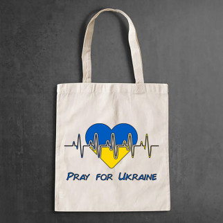 Еко-сумка, шоппер, щоденна з принтом "Pray for Ukraine" - Інтернет-магазин спільних покупок ToGether