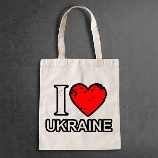 Еко-сумка, шоппер, щоденна з принтом "I love Ukraine" - Інтернет-магазин спільних покупок ToGether