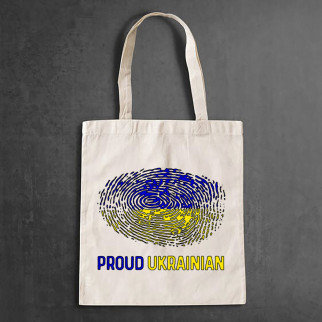 Еко-сумка, шоппер, щоденна з принтом "Відбиток пальця - Proud Ukrainian" - Інтернет-магазин спільних покупок ToGether