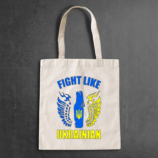 Еко-сумка, шоппер, щоденна з принтом "Fight like Ukraine" - Інтернет-магазин спільних покупок ToGether