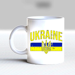 Білий кухоль з принтом "Герб і прапор Ukraine" - Інтернет-магазин спільних покупок ToGether