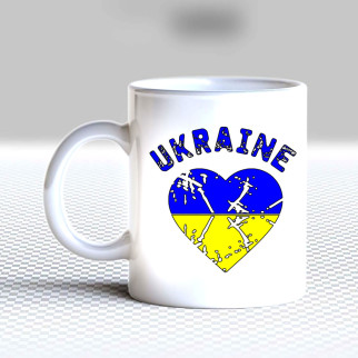 Білий кухоль (чашка) з принтом "Heart of Ukraine" - Інтернет-магазин спільних покупок ToGether