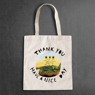 Еко-сумка, шоппер, щоденна з принтом "Thank you Have a nice day" - Інтернет-магазин спільних покупок ToGether