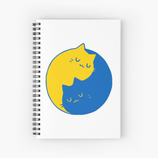 Скетчбук Sketchbook (блокнот) для малювання з принтом "Українські коти Інь і Ян (синій і жовтий)" А4 - Інтернет-магазин спільних покупок ToGether